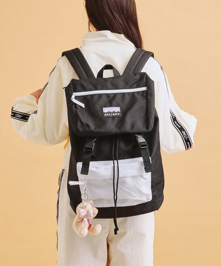 ピンク ラテ(PINK-latte)の【容量約２６．５Ｌ】フラップリュック ホワイト(001)