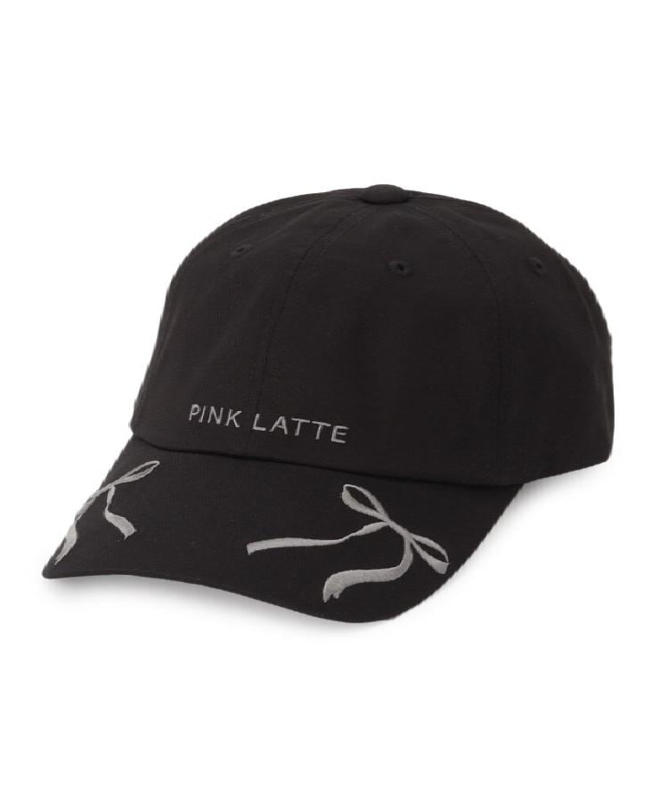 ピンク ラテ(PINK-latte)のリボン刺繍キャップ7