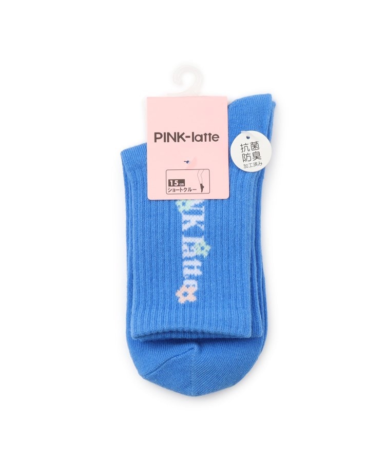 ピンク ラテ(PINK-latte)の【15cm丈】ロゴショートソックス3