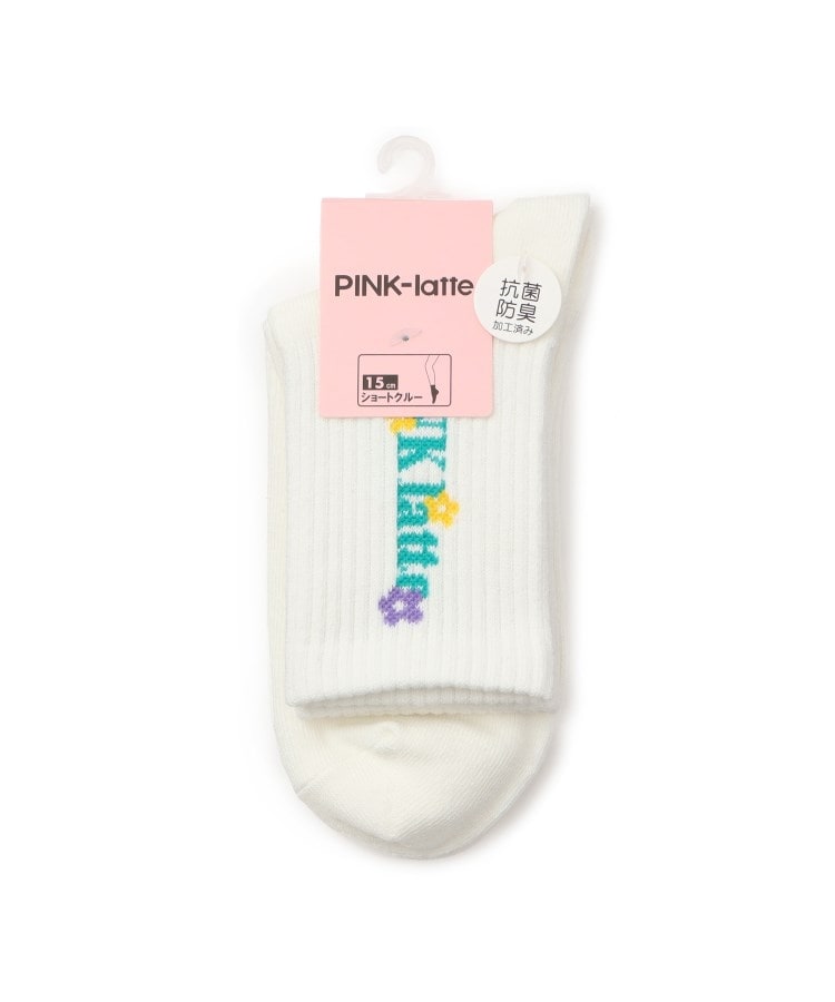 ピンク ラテ(PINK-latte)の【15cm丈】ロゴショートソックス1