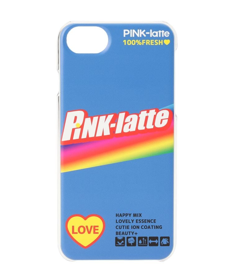 ピンク ラテ(PINK-latte)のiPhone8/7/6s/6 ロゴクリアスマホケース ブルー(092)