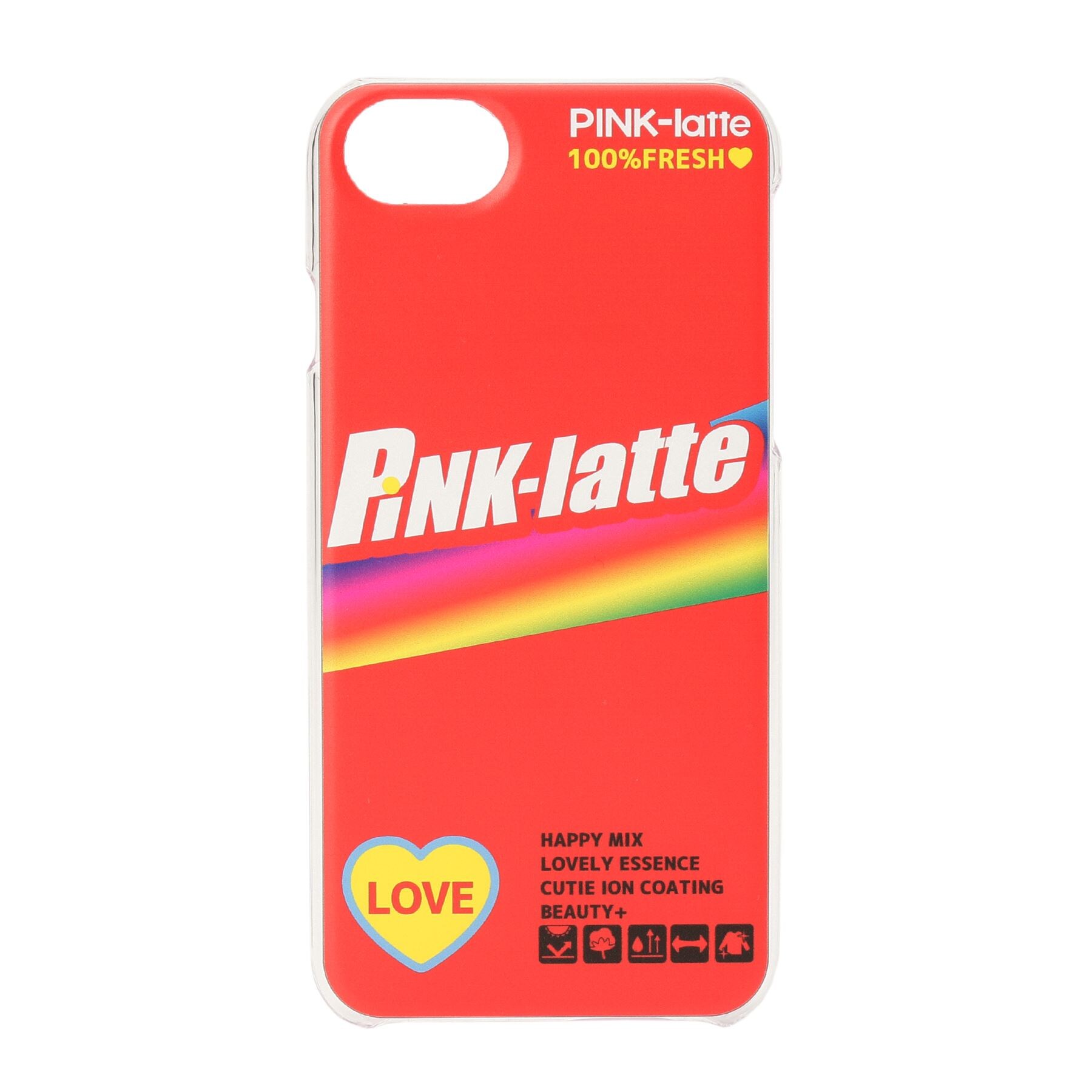 ピンク ラテ(PINK-latte)のiPhone8/7/6s/6 ロゴクリアスマホケース レッド(062)