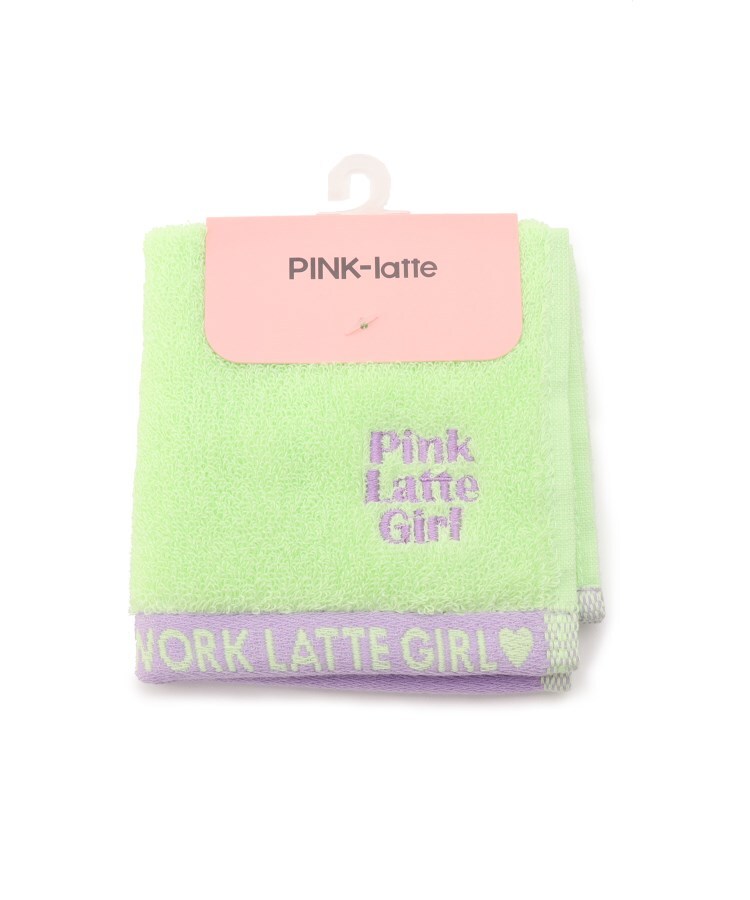 ロゴ刺しゅうミニタオル ハンカチ ハンドタオル Pink Latte ピンク ラテ ワールド オンラインストア World Online Store