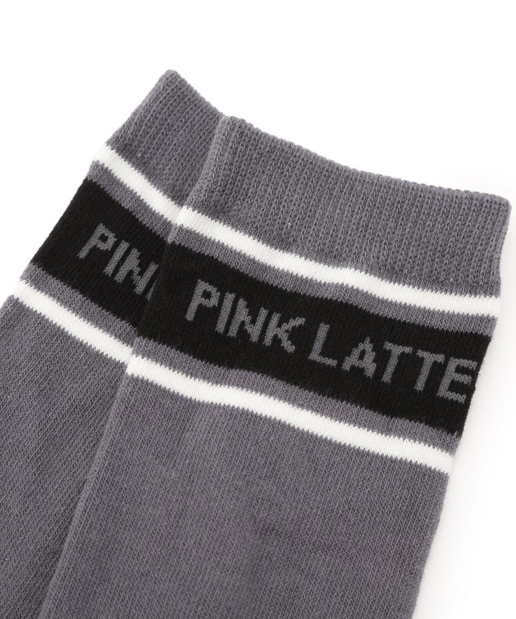 ピンク ラテ(PINK-latte)のラインロゴニーハイソックス4