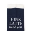 ピンク ラテ(PINK-latte)の切替バックロゴニーハイソックス4