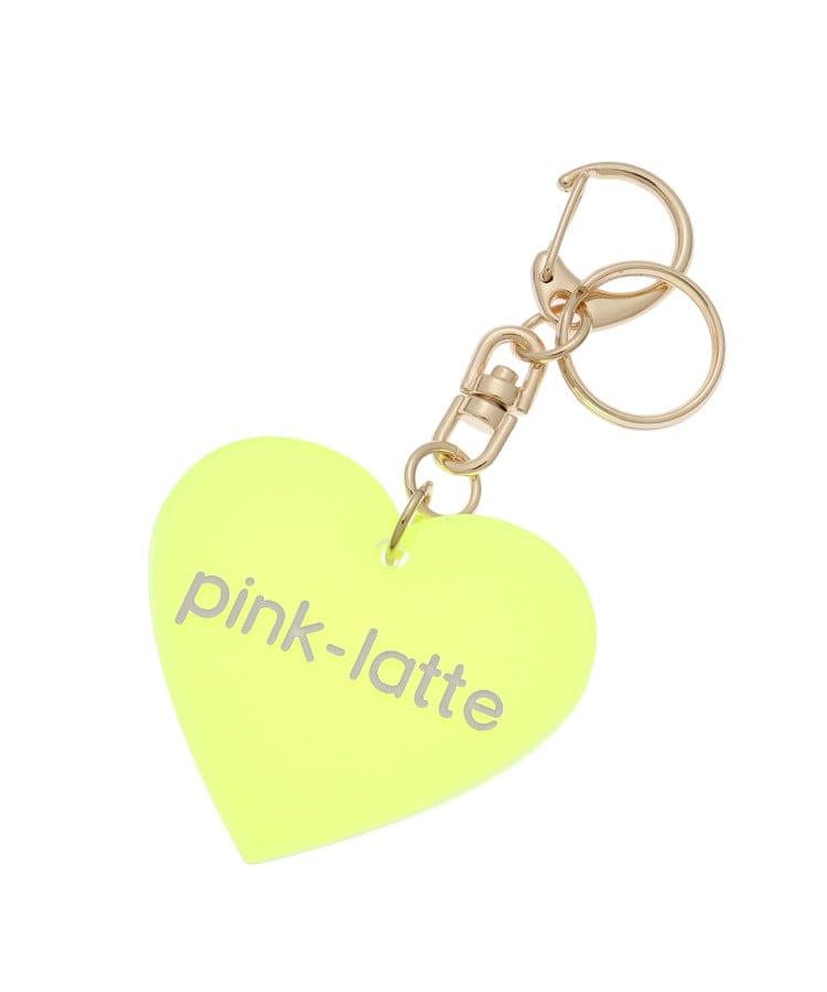 ピンク ラテ(PINK-latte)のハート型ロゴプレートチャーム イエローグリーン(021)
