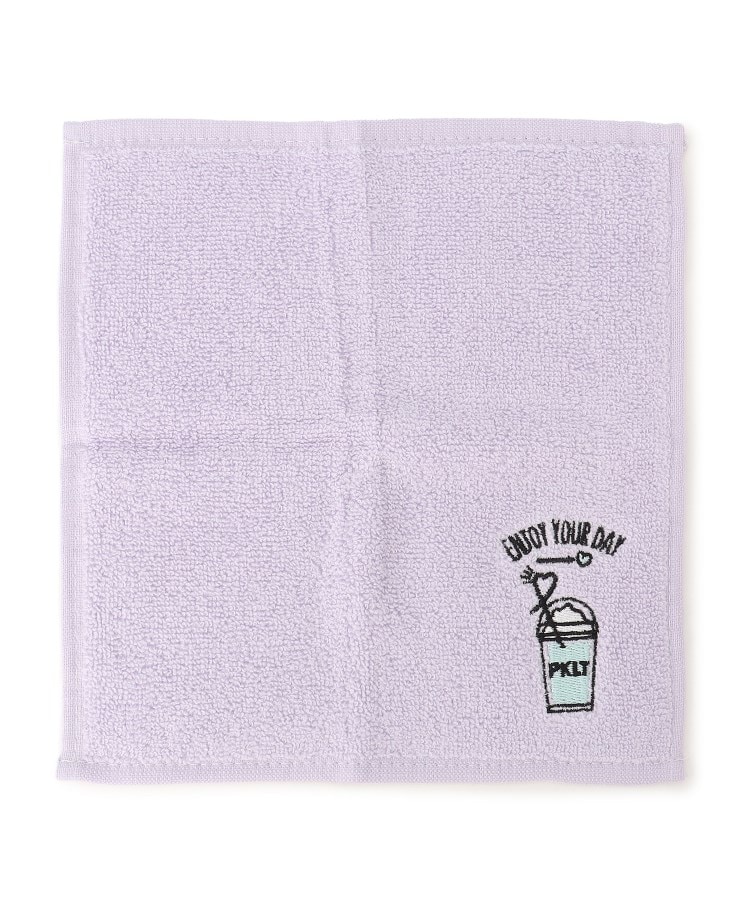 ピンク ラテ(PINK-latte)の刺繍入りミニタオル ライトパープル(081)
