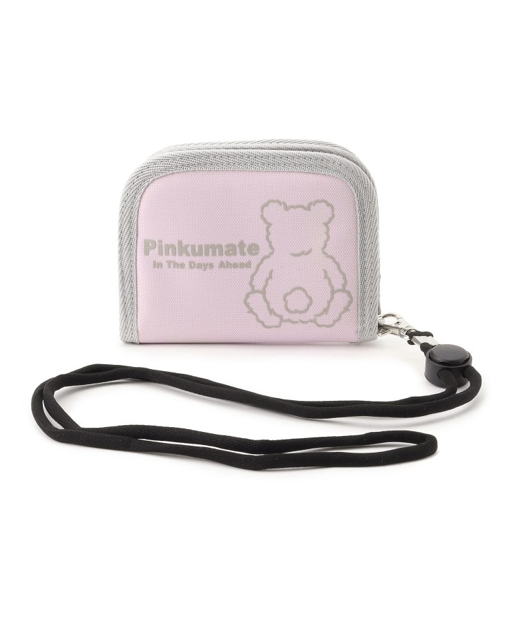 ピンク ラテ(PINK-latte)のクマプリントネックストラップ付財布 ライトパープル(081)