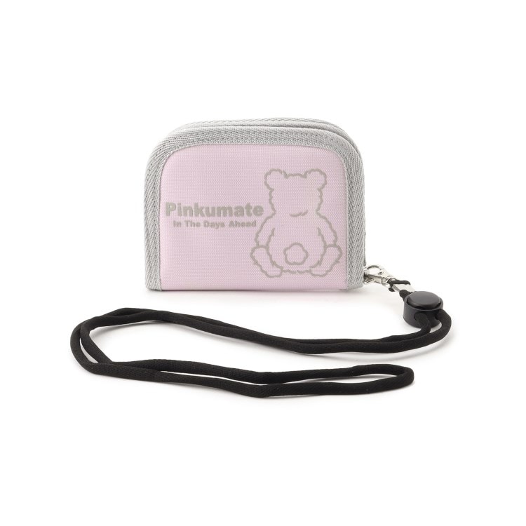 ピンク ラテ(PINK-latte)のクマプリントネックストラップ付財布 財布