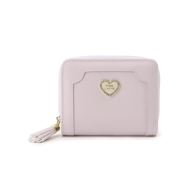 ピンク ラテ(PINK-latte)のハートビジューラウンド財布 財布