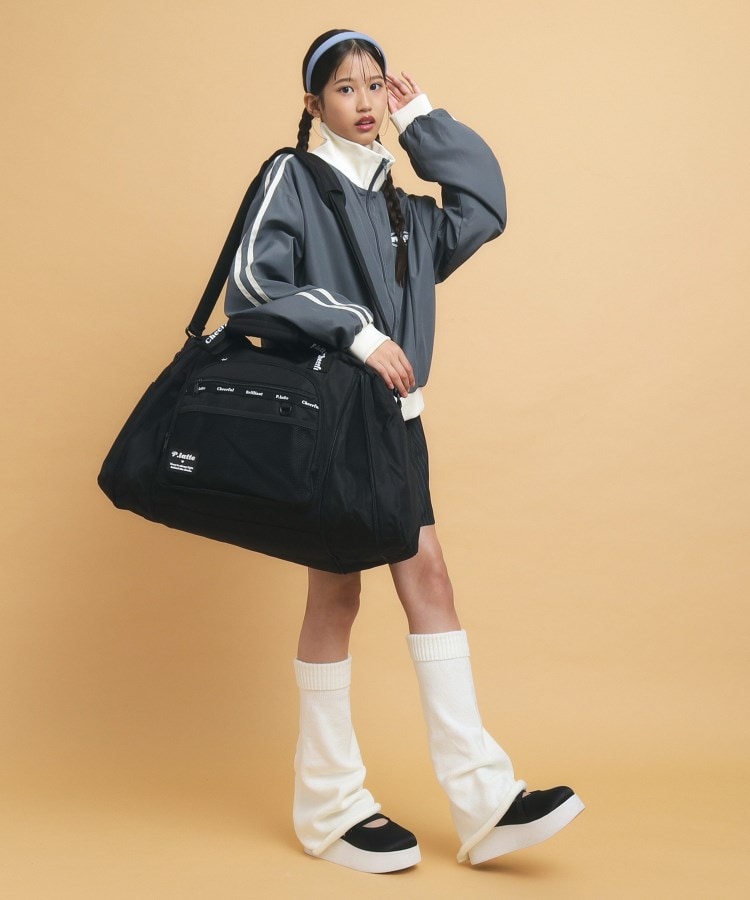ピンク ラテ(PINK-latte)の【容量約40L～52L】拡張ボストンバッグ ブラック(019)