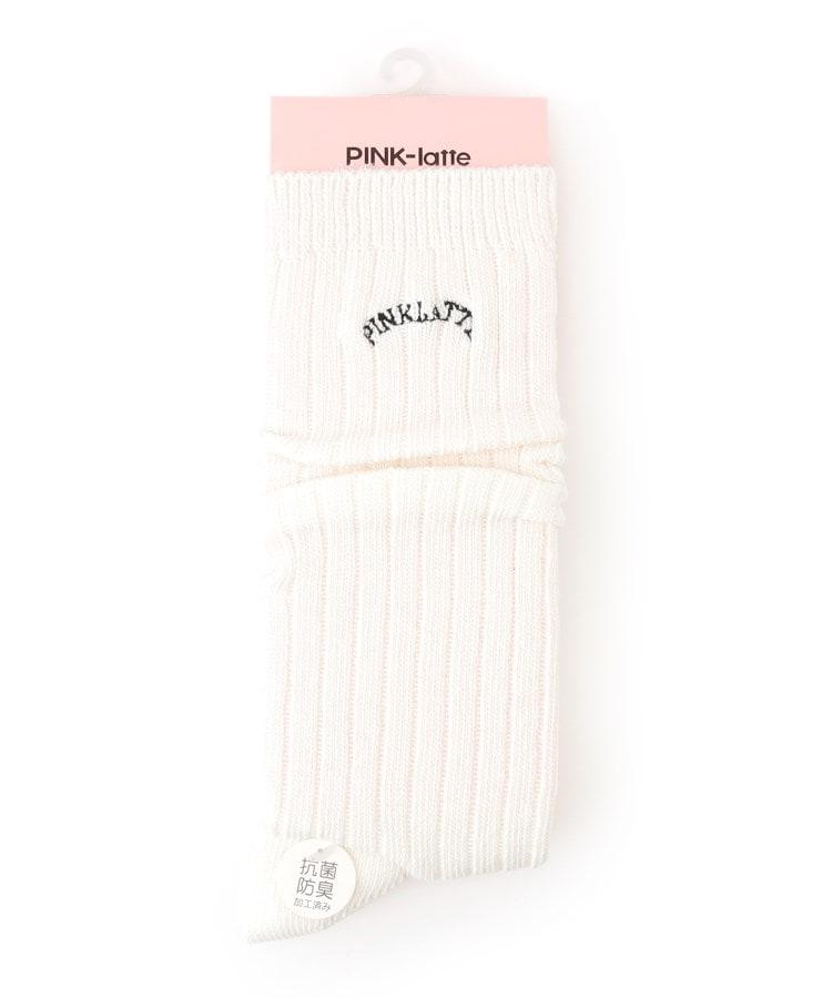 ピンク ラテ(PINK-latte)の【30cm丈】カレッジロゴルーズソックス1