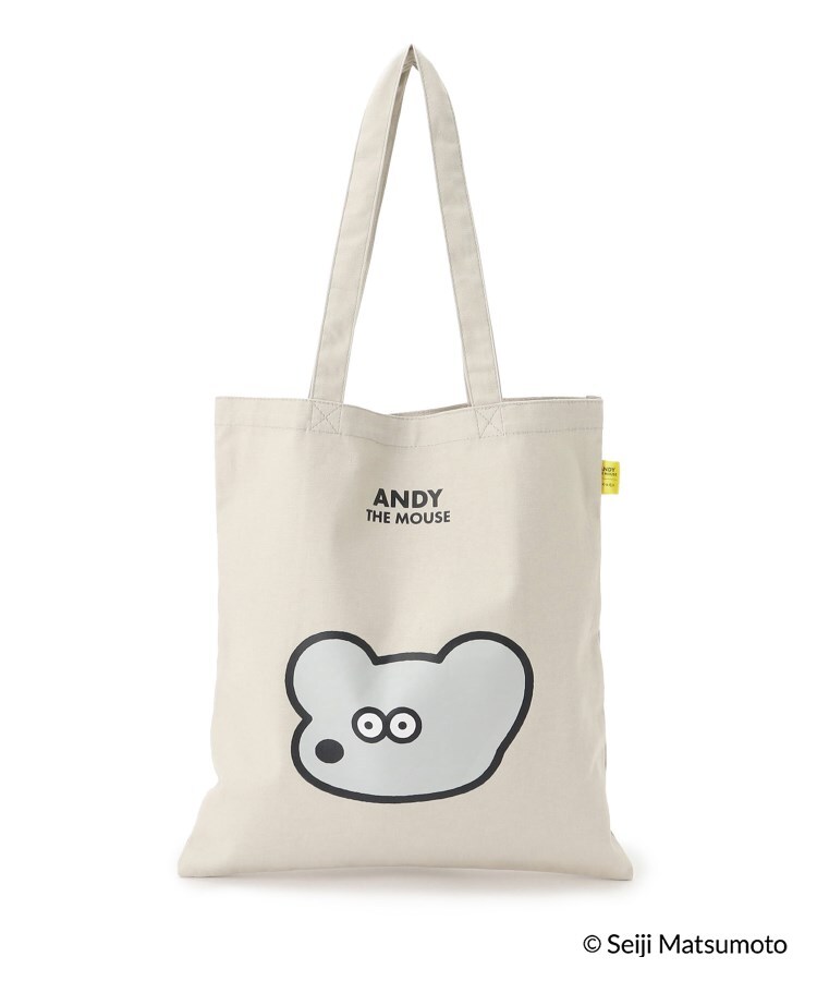 シューラルー/ライフグッズ(SHOO・LA・RUE /LIFE GOODS)の【ねずみのANDY】縦型トートバッグ ライトグレー(011)