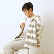 シューラルー/ライフグッズ(SHOO・LA・RUE /LIFE GOODS)のふわもこフルジップパーカ（ボーダー） グレー(312)