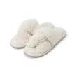 シューラルー/ライフグッズ(SHOO・LA・RUE /LIFE GOODS)のねじりクロスフェイクファールームシューズ アイボリー(004)