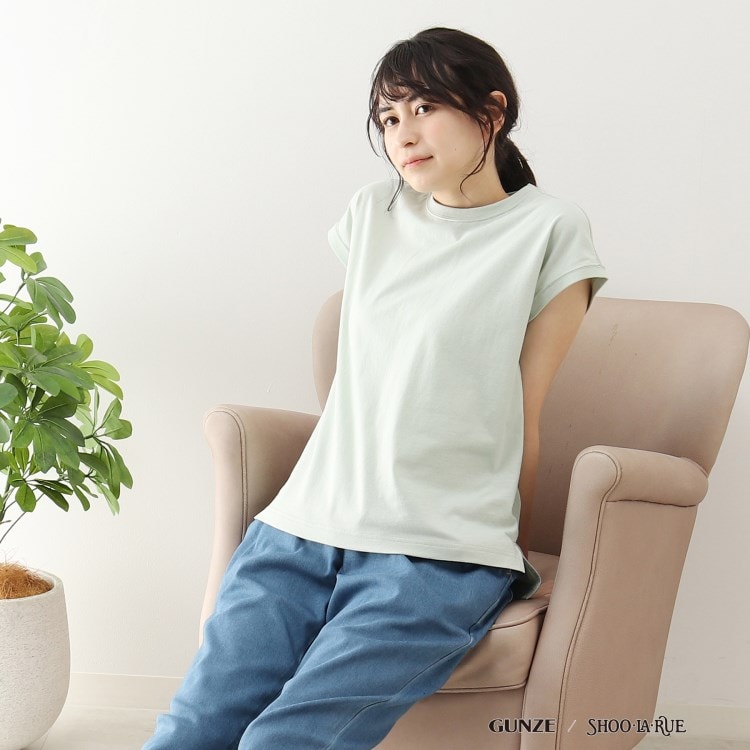 シューラルー/ライフグッズ(SHOO・LA・RUE /LIFE GOODS)の【GUNZE】睡眠専用Tシャツ「寝るT」sweet label(フレンチスリーブ） トップス(単品)