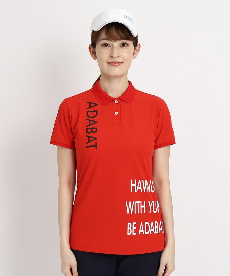 アダバット(レディース)(adabat(Ladies))のロゴデザイン 半袖ポロシャツ1