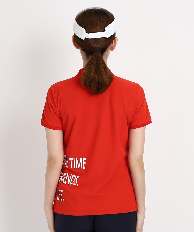 アダバット(レディース)(adabat(Ladies))のロゴデザイン 半袖ポロシャツ3