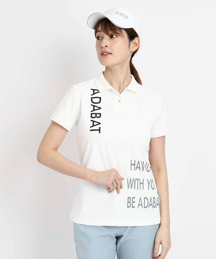 アダバット(レディース)(adabat(Ladies))のロゴデザイン 半袖ポロシャツ10