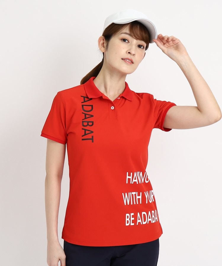 アダバット(レディース)(adabat(Ladies))のロゴデザイン 半袖ポロシャツ30