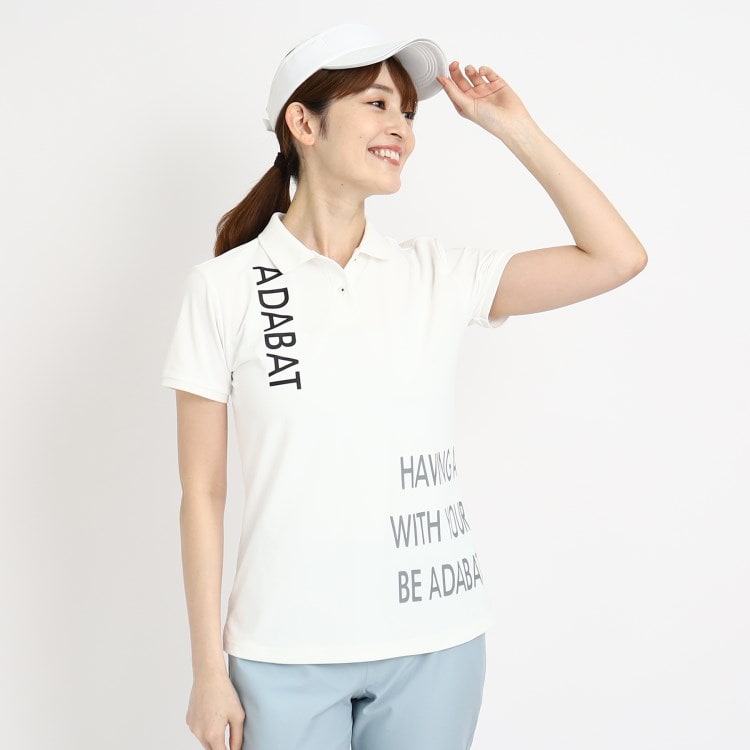 アダバット(レディース)(adabat(Ladies))のロゴデザイン 半袖ポロシャツ ポロシャツ