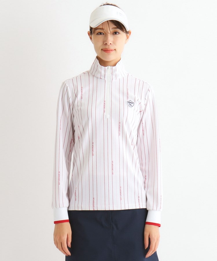アダバット(レディース)(adabat(Ladies))のドットストライプデザイン ハーフジップ長袖プルオーバー11