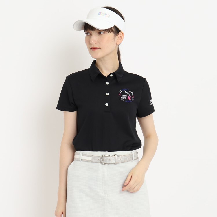 アダバット(レディース)(adabat(Ladies))の【UVカット／吸水速乾】刺しゅうデザイン 半袖ポロシャツ ポロシャツ