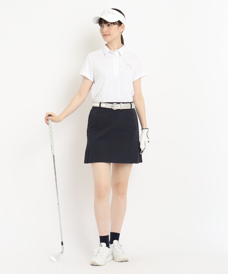 アダバット(レディース)(adabat(Ladies))の【UVカット／吸水速乾】ラインストーンロゴデザイン 半袖ポロシャツ3