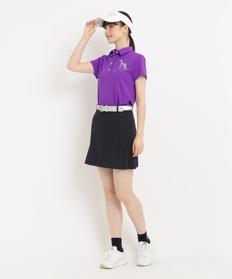 アダバット(レディース)(adabat(Ladies))の【UVカット／吸水速乾】ラインストーンロゴデザイン 半袖ポロシャツ12