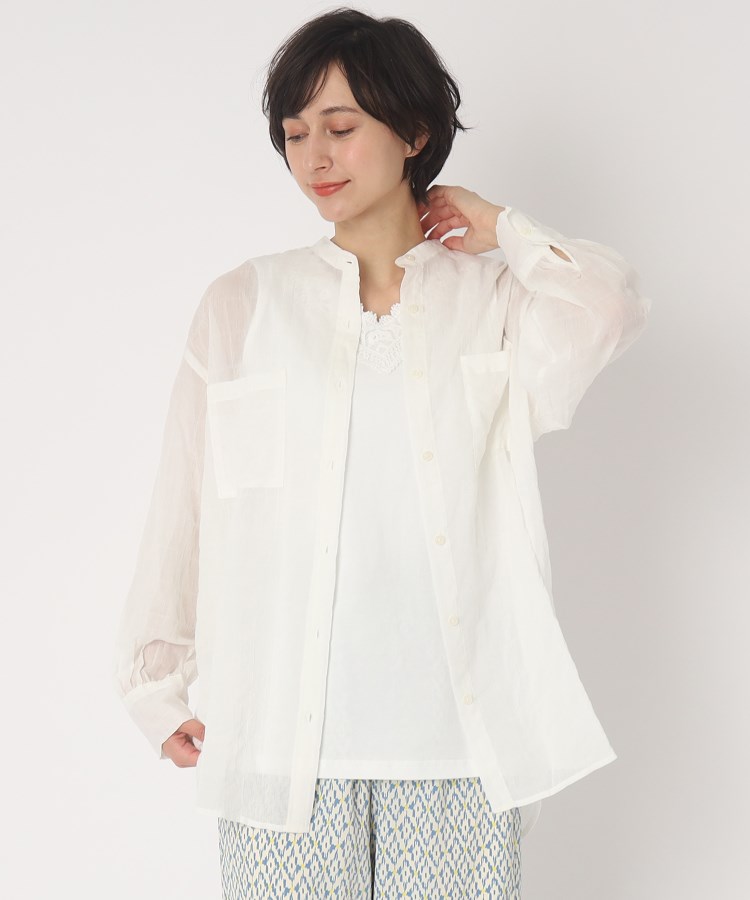 ルコリ(le colis)のユルシャーリングWポケットシャツ オフホワイト(003)