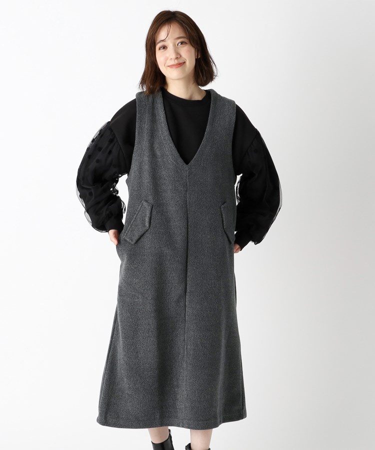 ルコリ(le colis)のウールタッチVネックワンピ10