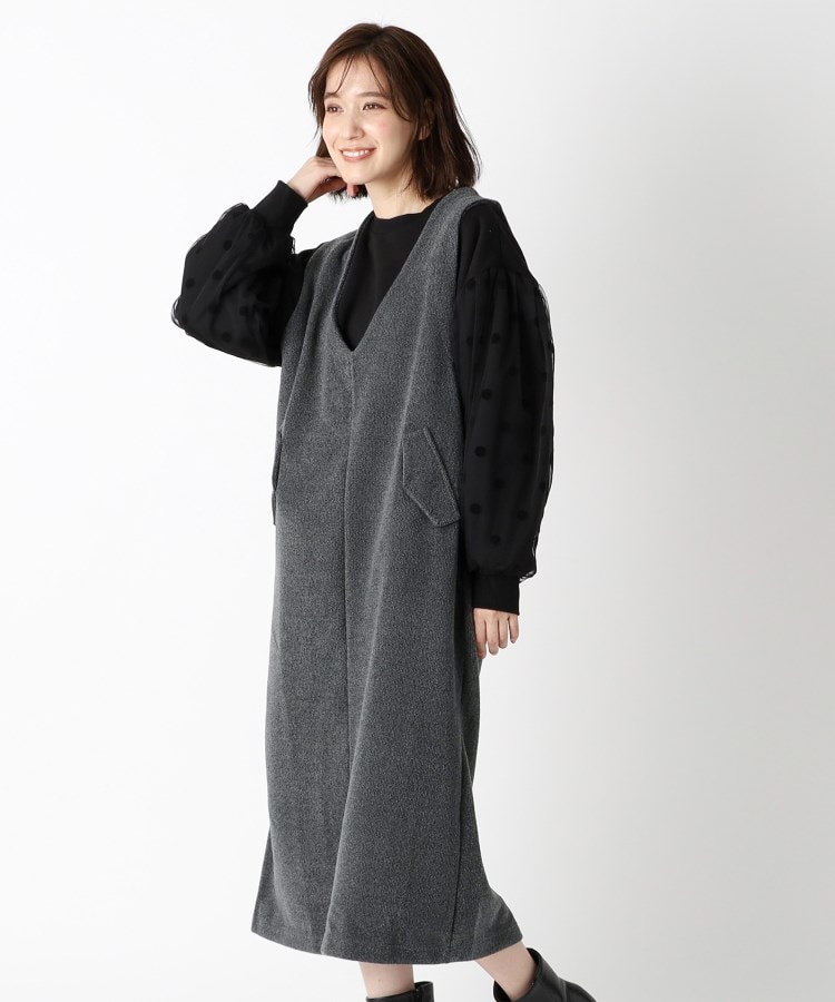 ルコリ(le colis)のウールタッチVネックワンピ11