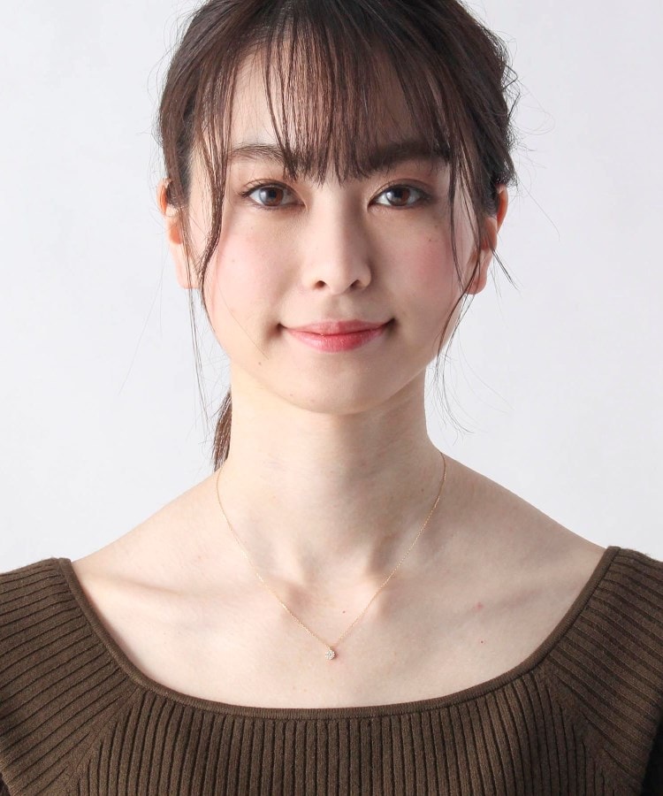 K18ダイヤモンド プリンセスカット取巻き ネックレス