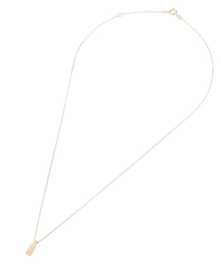 ココシュニック(COCOSHNIK)のK10ダイヤモンド レクタングル彫り留め ネックレス2