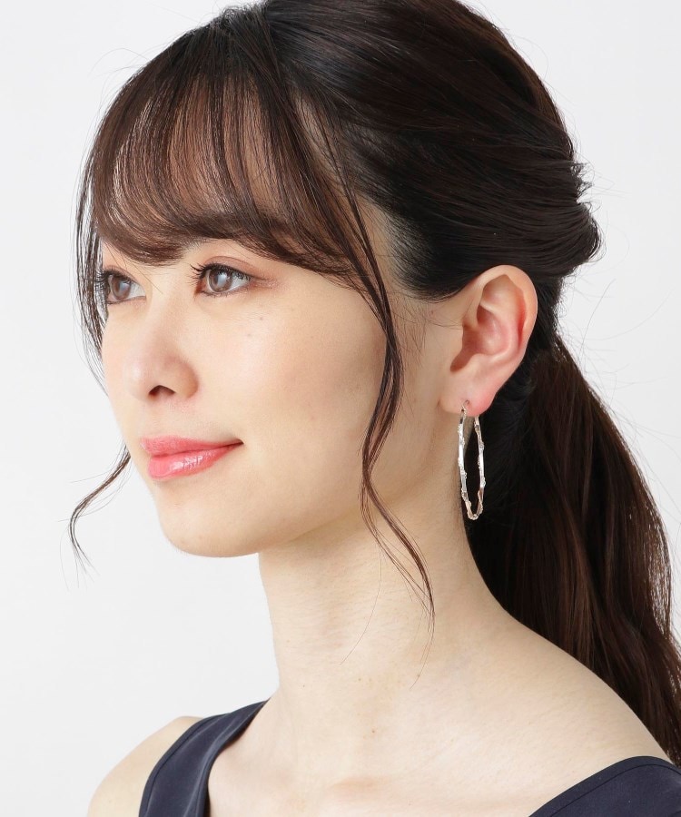 K10ラップチェーン フープピアス（YG×WG）大（ピアス