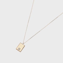 ココシュニック(COCOSHNIK)のダイヤモンド　フチミルスクエアプレート　ネックレス ネックレス