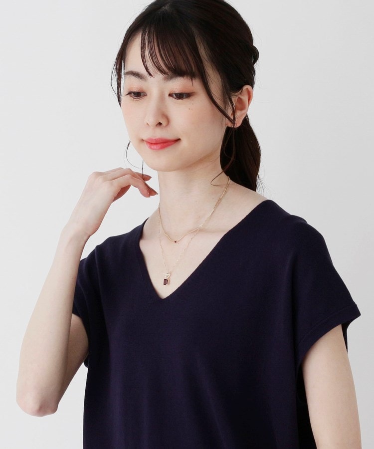 K10カラーストーン(ガーネット)キヘイチェーン ネックレス K10カラーストーン(ガーネット)キヘイチェーン ネックレス