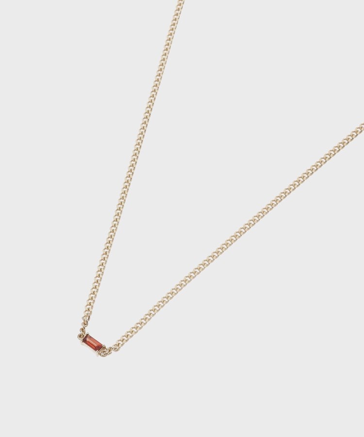 K10カラーストーン(ガーネット)キヘイチェーン ネックレス K10カラーストーン(ガーネット)キヘイチェーン ネックレス