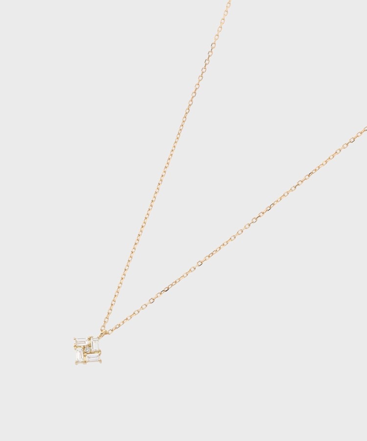 ＜WORLD＞ COCOSHNIK(ココシュニック) K18ダイヤモンド バゲットカットひし形 ネックレス