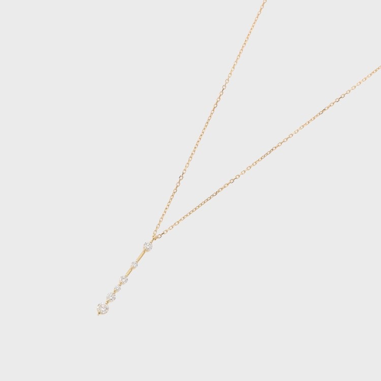 ココシュニック(COCOSHNIK)のK18ダイヤモンド 縦バー ランダムネックレス大 ネックレス