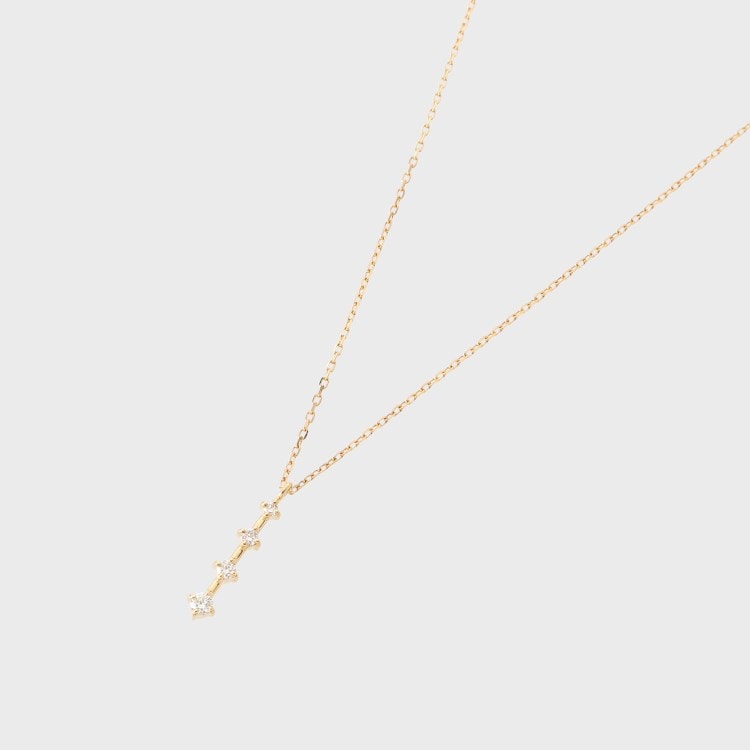 ココシュニック(COCOSHNIK)のK18ダイヤモンド 縦バー グラデネックレス小 ネックレス