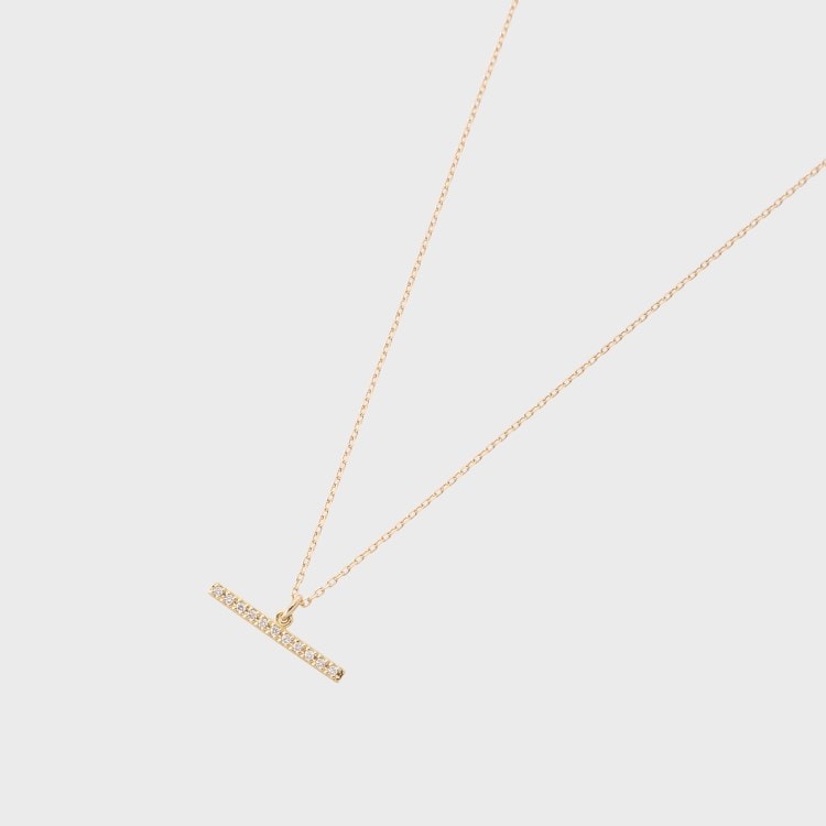 ココシュニック(COCOSHNIK)のK18ダイヤモンド Tバー ネックレス小 ネックレス