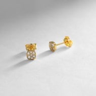 K18ダイヤモンド ランダムパヴェ スクエア スタッドピアス(ピアス