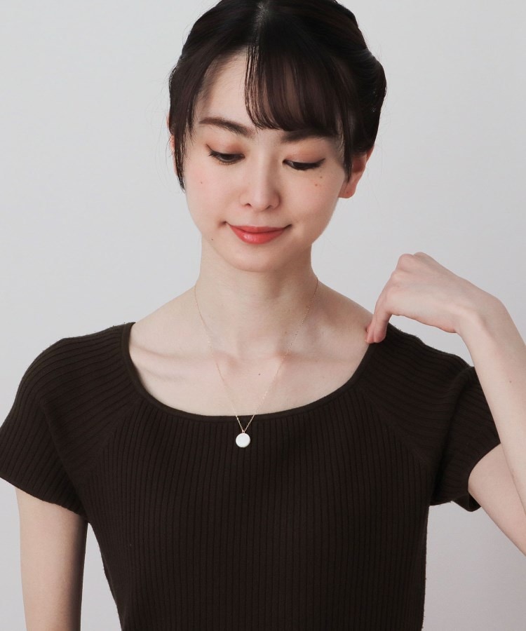 K10カラーストーン(白蝶貝)コインネックレス(ネックレス K10カラーストーン(白蝶貝)コインネックレス(ネックレス