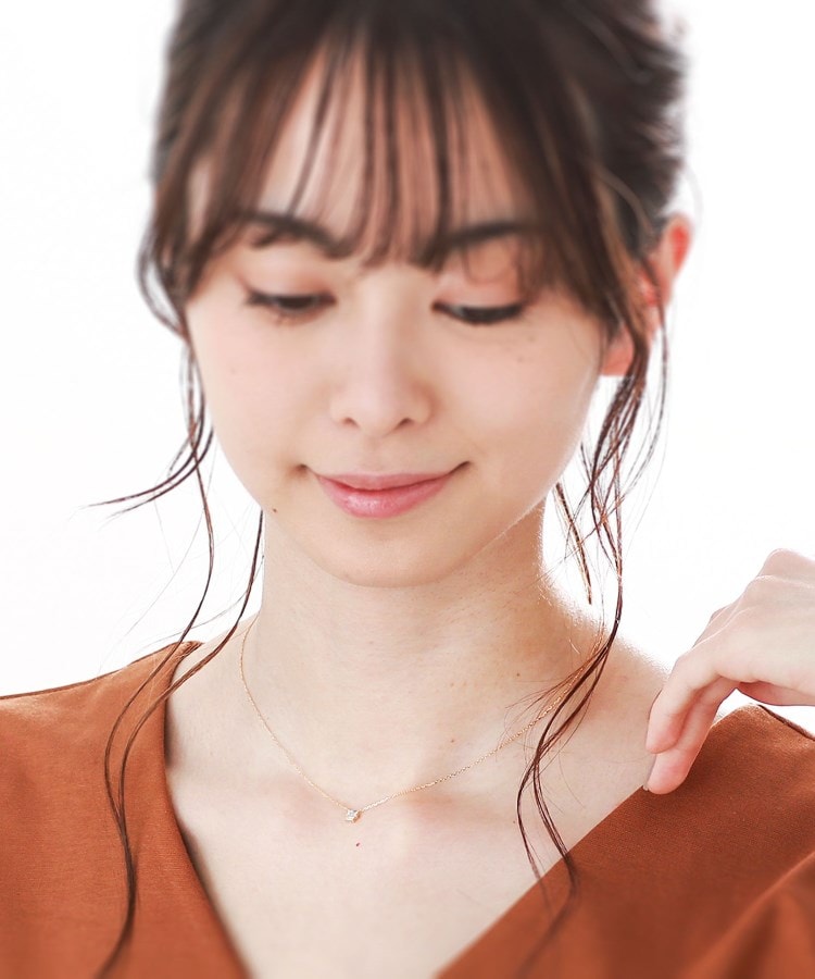 彼女へのプレゼント K10YG マルチストーン ラインネックレス 10