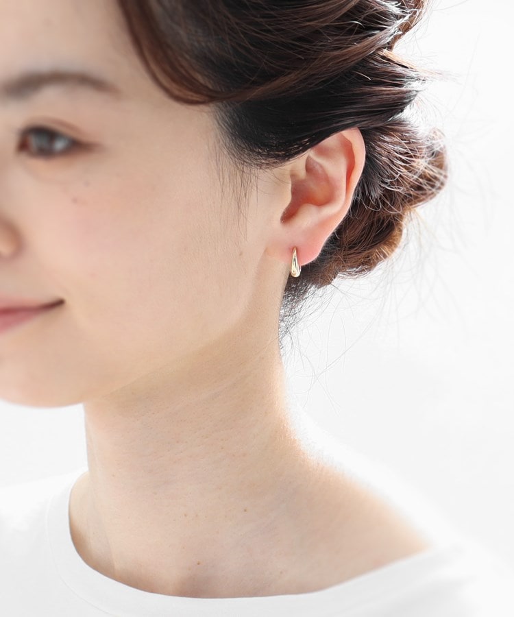 K10月甲中折れ フープピアス(ピアス) | COCOSHNIK(ココシュ K10月甲中折れ フープピアス(ピアス) | COCOSHNIK(ココシュ