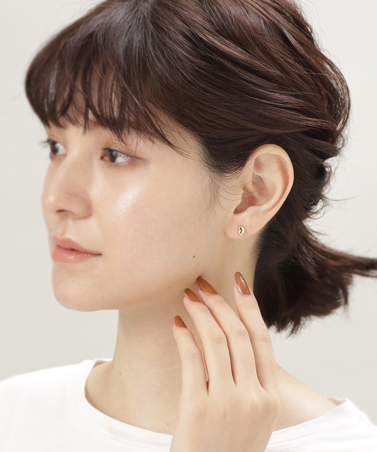 K18中空ビーンズ スタッドピアス(ピアス) | COCOSHNIK K18中空ビーンズ スタッドピアス(ピアス) | COCOSHNIK