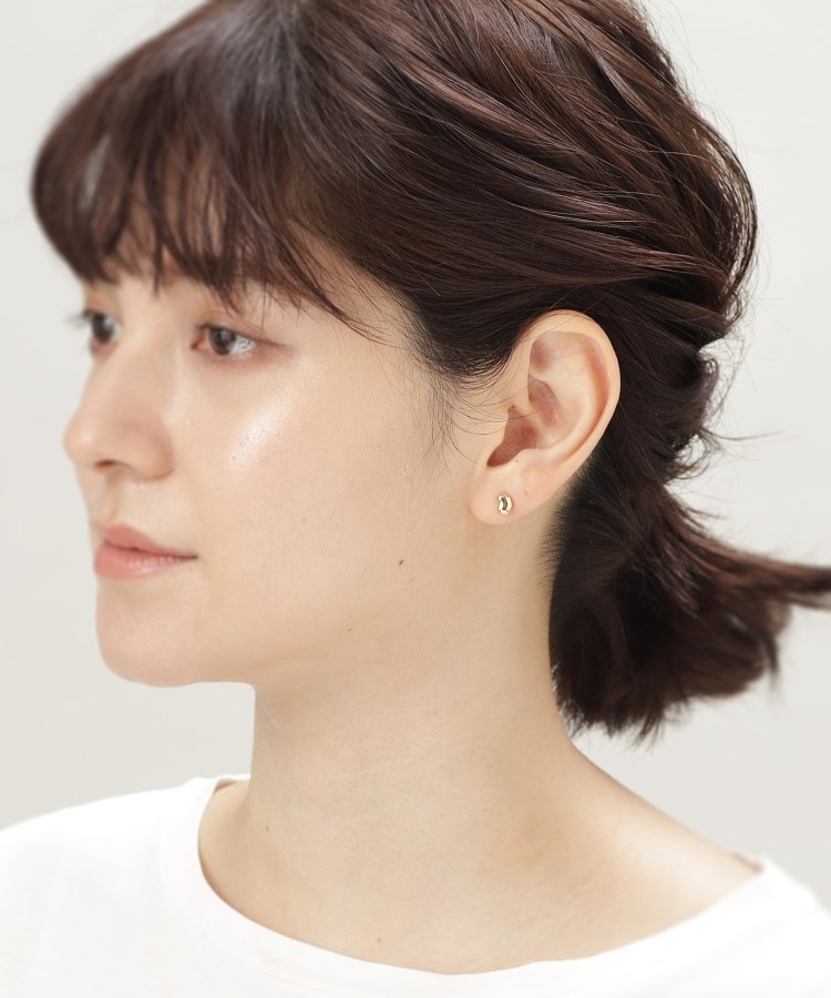 K18中空ビーンズ スタッドピアス(ピアス) | COCOSHNIK K18中空ビーンズ スタッドピアス(ピアス) | COCOSHNIK