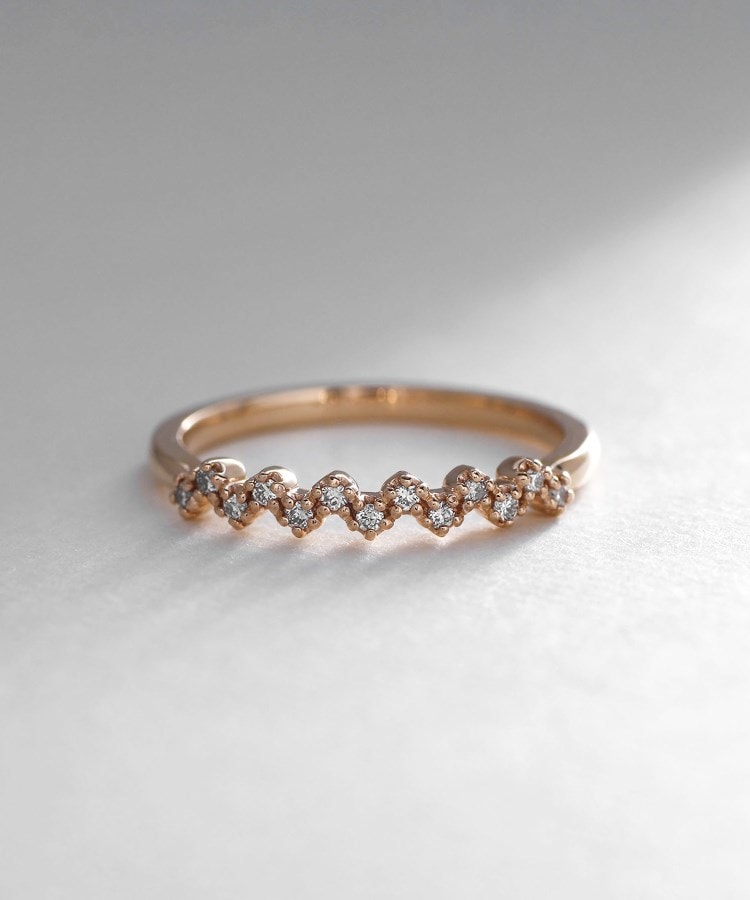 【NEW限定品】 K10爪留めハーフエタニティ ピンキーリング（リング アクセサリー