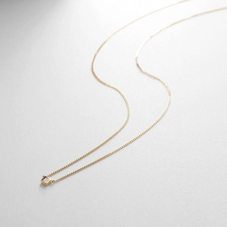 K18ダイヤモンドプリンセスカット キヘイネックレス(ネックレス K18ダイヤモンドプリンセスカット キヘイネックレス(ネックレス